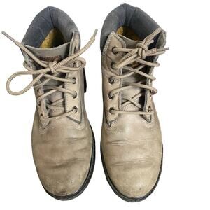 Timberland Boots Kids 4.5M Light Grey Leather Upper Waterproof High Top